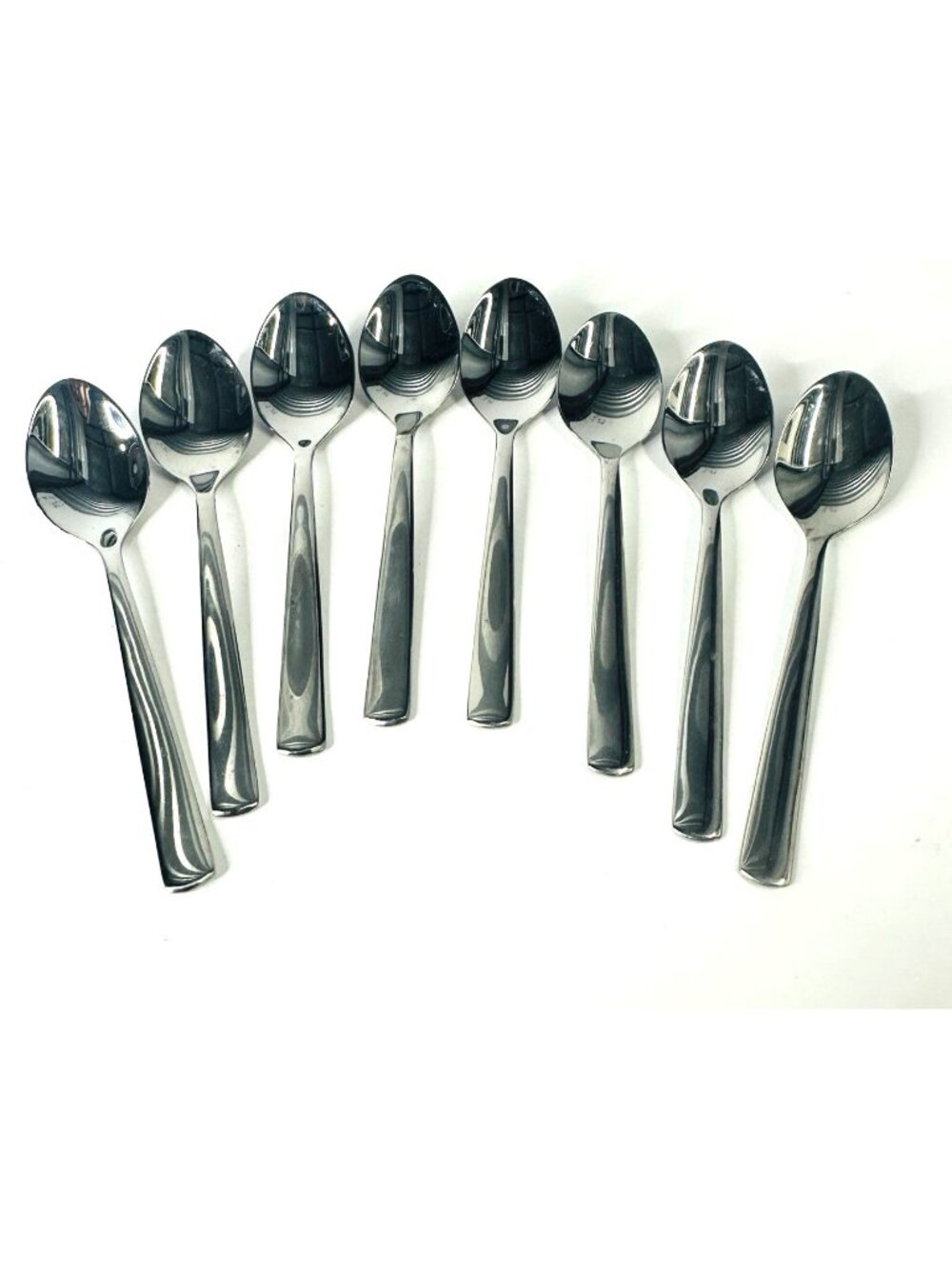 WMF Line Cromargan Set of 8 Demitasse Spoons Stainless Flatware Germany 4.5” VTG - Picture 2 of 14